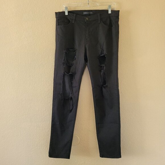 Flying Monkey Buckle Womens High Rise Black Skinny Jean Size 29 Distressed - Picture 1 of 9
